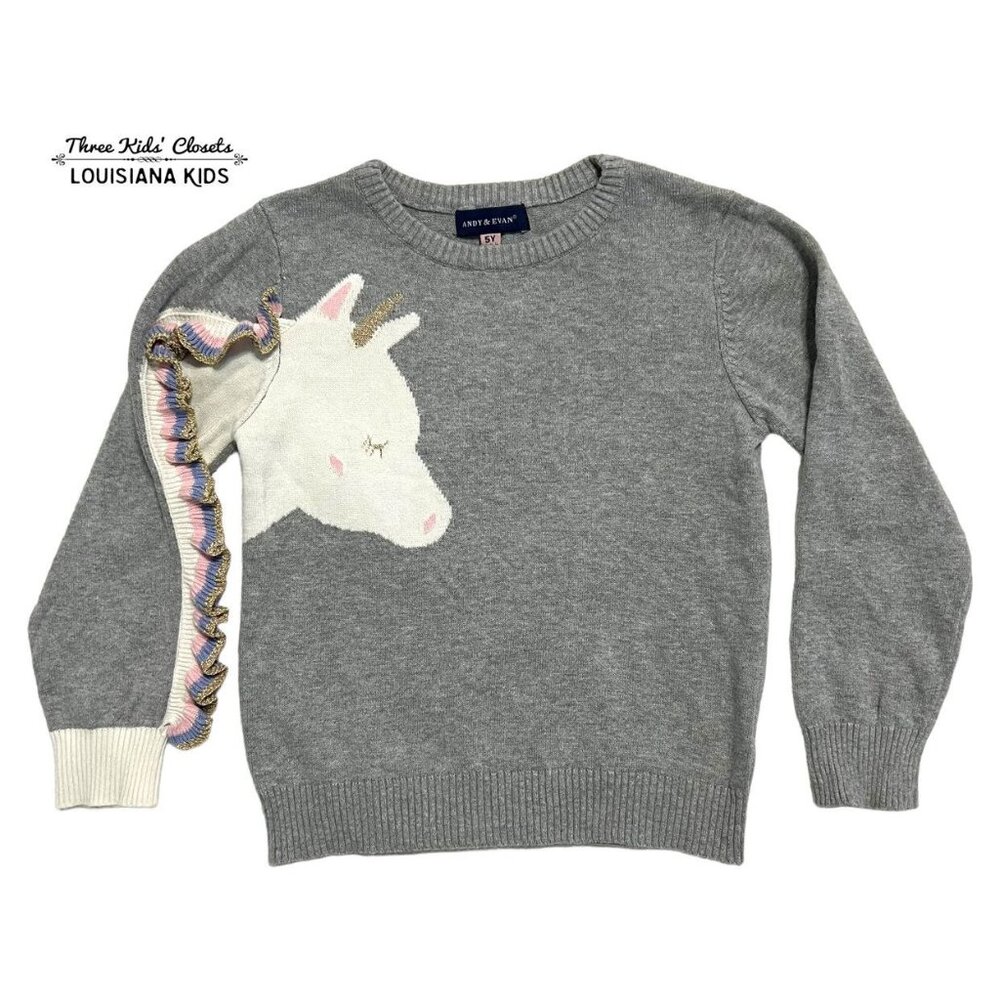 Andy & Evan 5Y Unicorn Sweater
